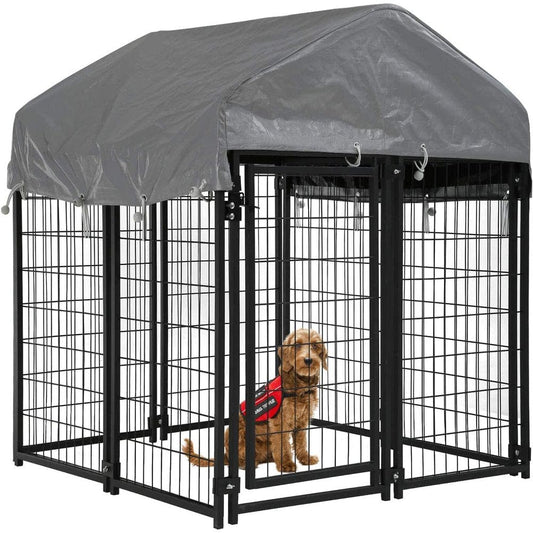 4 X 4 X 4.4 Ft Heavy Duty Large Dog Kennel Outside, Outdoor Dog Pen for outside with UV Protection Waterproof Cover and Roof Metal Dog Crate 6Ft Tall Dog Kennels and Crates for Large Dogs Animals & Pet Supplies > Pet Supplies > Dog Supplies > Dog Kennels & Runs YRLLENSDAN 4'x4'x4.4'  