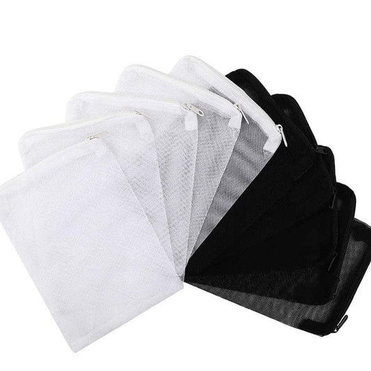 40 Pieces Aquarium Filter Bags Media Mesh Filter Bags with Zipper for Charcoal Pelletized Remove, White and Black