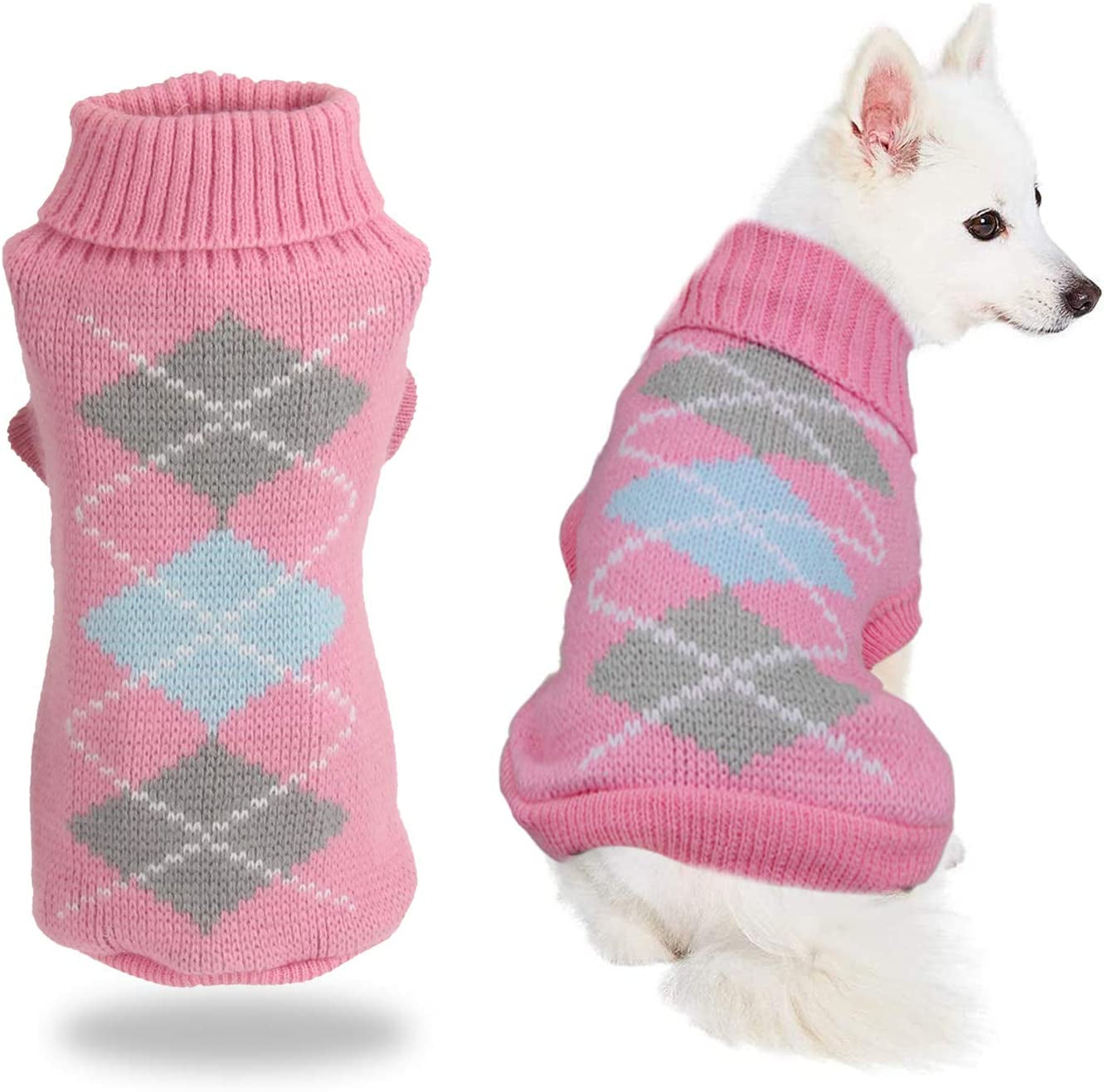 Cnarery Dog Sweater, Soft and Warm Dog Sweater, Dog Winter Coat, Cold Weather Clothes for Small Medium Dogs Cat (Large, Black) Animals & Pet Supplies > Pet Supplies > Dog Supplies > Dog Apparel Cnarery pink XL(Chest 14- 16 in) 