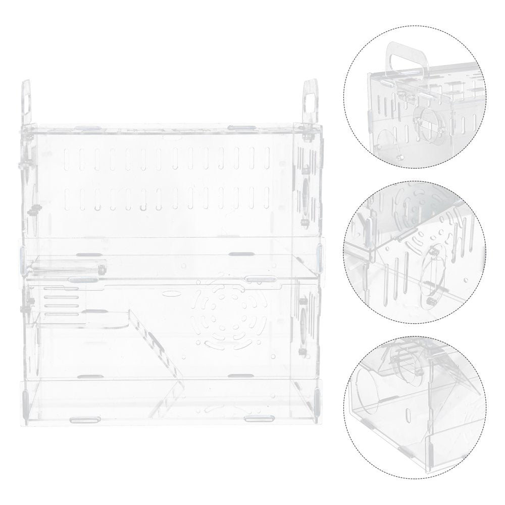 Etereauty Hamster Cage House Small Habitat Reptile Animal Gerbil Box Hideout Guinea Dwarf Pet Rat Acrylic Exercise Play Home Animals & Pet Supplies > Pet Supplies > Small Animal Supplies > Small Animal Habitats & Cages ETEREAUTY   