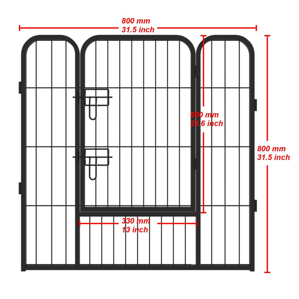 Dog Playpen Indoor, Iron Pet Dog Playpen, Dog Run Fence, 8-Panels, Each Panel: 31.5"X31.5" Animals & Pet Supplies > Pet Supplies > Dog Supplies > Dog Kennels & Runs PEDOMUS   