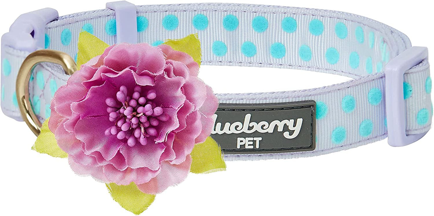 Blueberry Pet Heart Flocking Dog Collar Valentine’S Day Adjustable Collars with Velvety Bowtie for Medium Dogs, Mint Green, Neck 14.5"-20" Animals & Pet Supplies > Pet Supplies > Dog Supplies > Dog Apparel Blueberry Pet Flocking Print - Pastel Purple Medium 