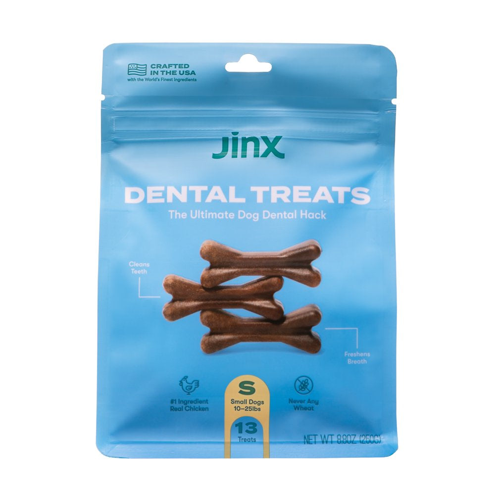Jinx Chicken Flavor Dental Treats for Small Dogs, 8.8 Oz Bag, 13 Treats