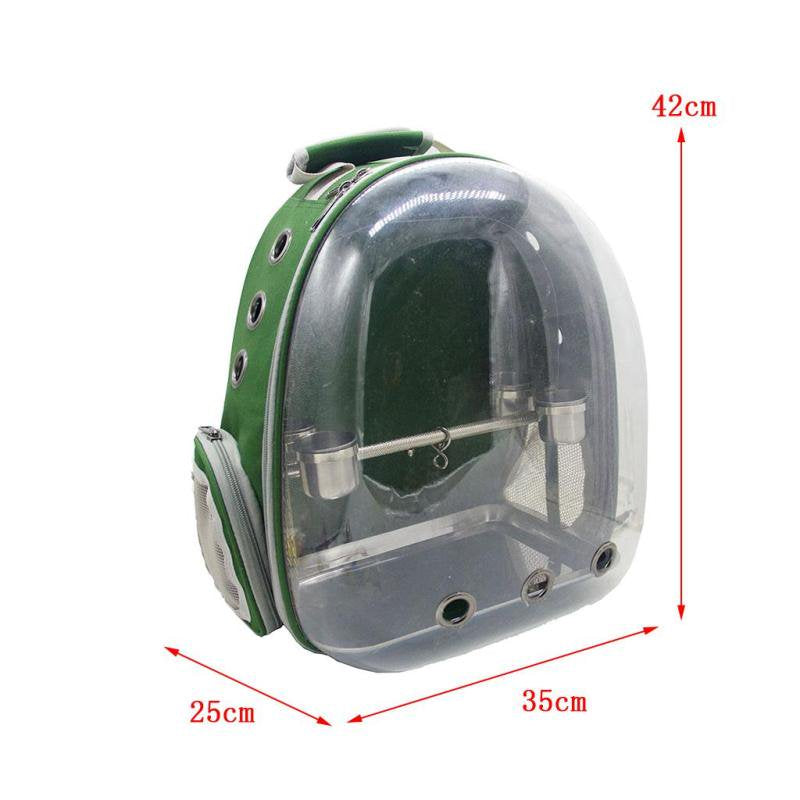 Clear Cover Travel Bird Parrot Cage Carrier with Set Stand Perch Cup Green Animals & Pet Supplies > Pet Supplies > Bird Supplies > Bird Cages & Stands Magideal   