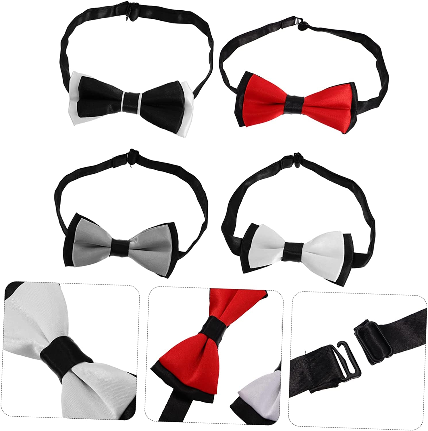 GLSTOY 4Pcs Pet Bow Tie Ornament Ties Kids Scarf Fashion Scarf Cat Tuxedo Ties Puppy Necktie Collar Dogs Grooming Ties Bowties for Puppy Little Puppy Bowties Puppy Collars Ribbon Bib Baby Animals & Pet Supplies > Pet Supplies > Dog Supplies > Dog Apparel GLSTOY   