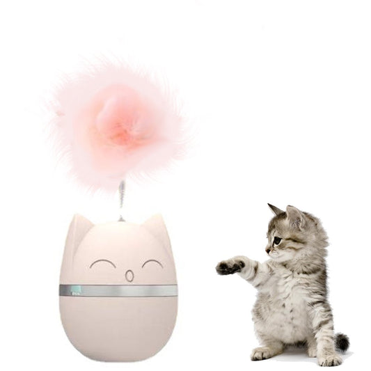 Feelers Cat Toy Tumbler, Feather Cat Toy for Cat Kitten Indoor Exercise, Cat Interactive Ball Toys, Pink,1 PCS Animals & Pet Supplies > Pet Supplies > Cat Supplies > Cat Toys Feelers Pink  