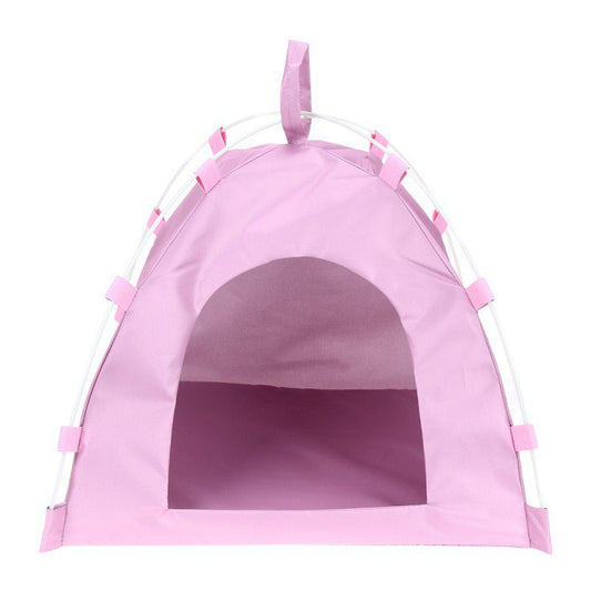 Portable Outdoor Travel Pet Tent, Folding Detachable Pet Tent Dog House Kennel Waterproof Dogs and Cats Bed Puppy House Animals & Pet Supplies > Pet Supplies > Dog Supplies > Dog Houses amazingfashion Pink  