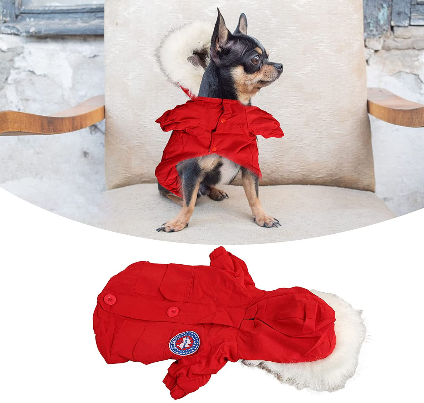 Dog Hoodie Winter Coats,Fashionable Casual Thickened Warm Puppy Hoodie Winter Jacket Pet Dog Winter Warm Clothes for Small Medium Dog (Size : Medium) Animals & Pet Supplies > Pet Supplies > Dog Supplies > Dog Apparel OVAST   