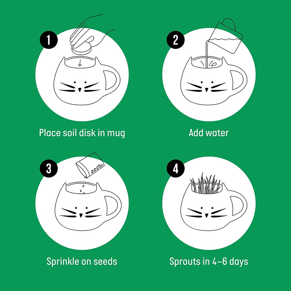 The Cat Ladies Organic Cat Grass Growing Kit with Organic Seed Mix, Organic Soil and Cat Planter, Natural Hairball Control and Remedy Animals & Pet Supplies > Pet Supplies > Cat Supplies > Cat Treats The Cat Ladies   