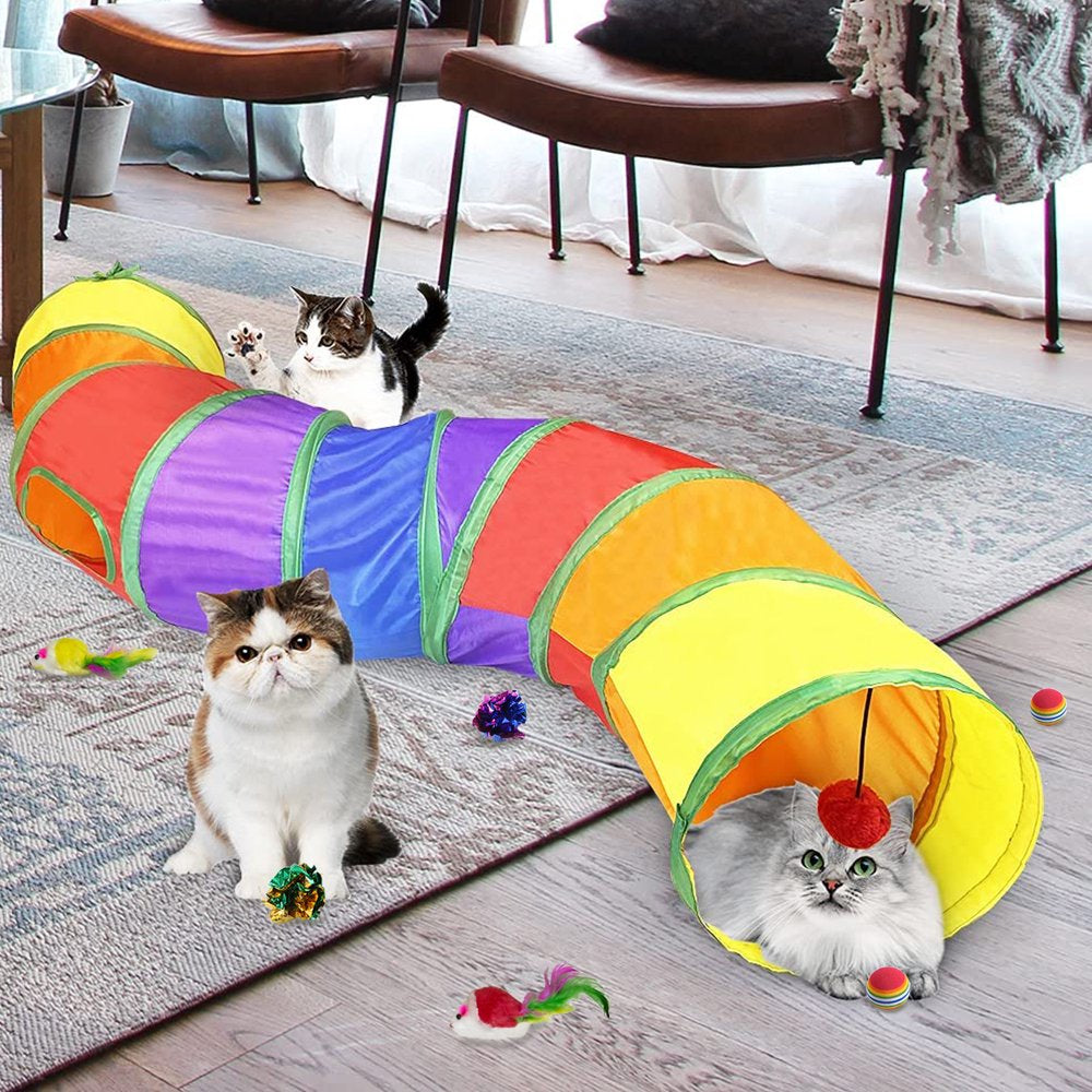 Semfri Cat Toys Tunnels Collapsible Pets Cat Jungle Tunnels Kitty Toys Balls Animals & Pet Supplies > Pet Supplies > Cat Supplies > Cat Toys Semfri   