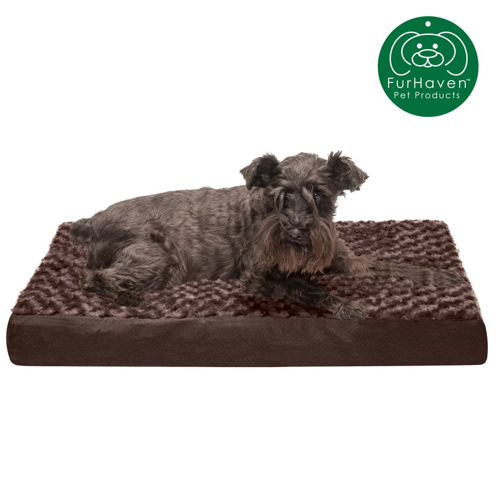 Furhaven Pet Products | Deluxe Memory Foam Ultra Plush Mattress Pet Bed for Dogs & Cats, Chocolate, Jumbo Animals & Pet Supplies > Pet Supplies > Cat Supplies > Cat Beds FurHaven Pet Memory Foam M Chocolate