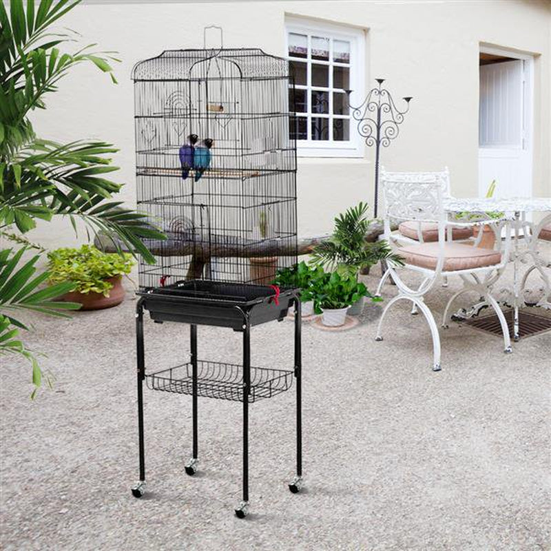 Topeakmart Metal Bird Cage with Stand, Black, 64", Open Top Animals & Pet Supplies > Pet Supplies > Bird Supplies > Bird Cage Accessories Topeakmart   