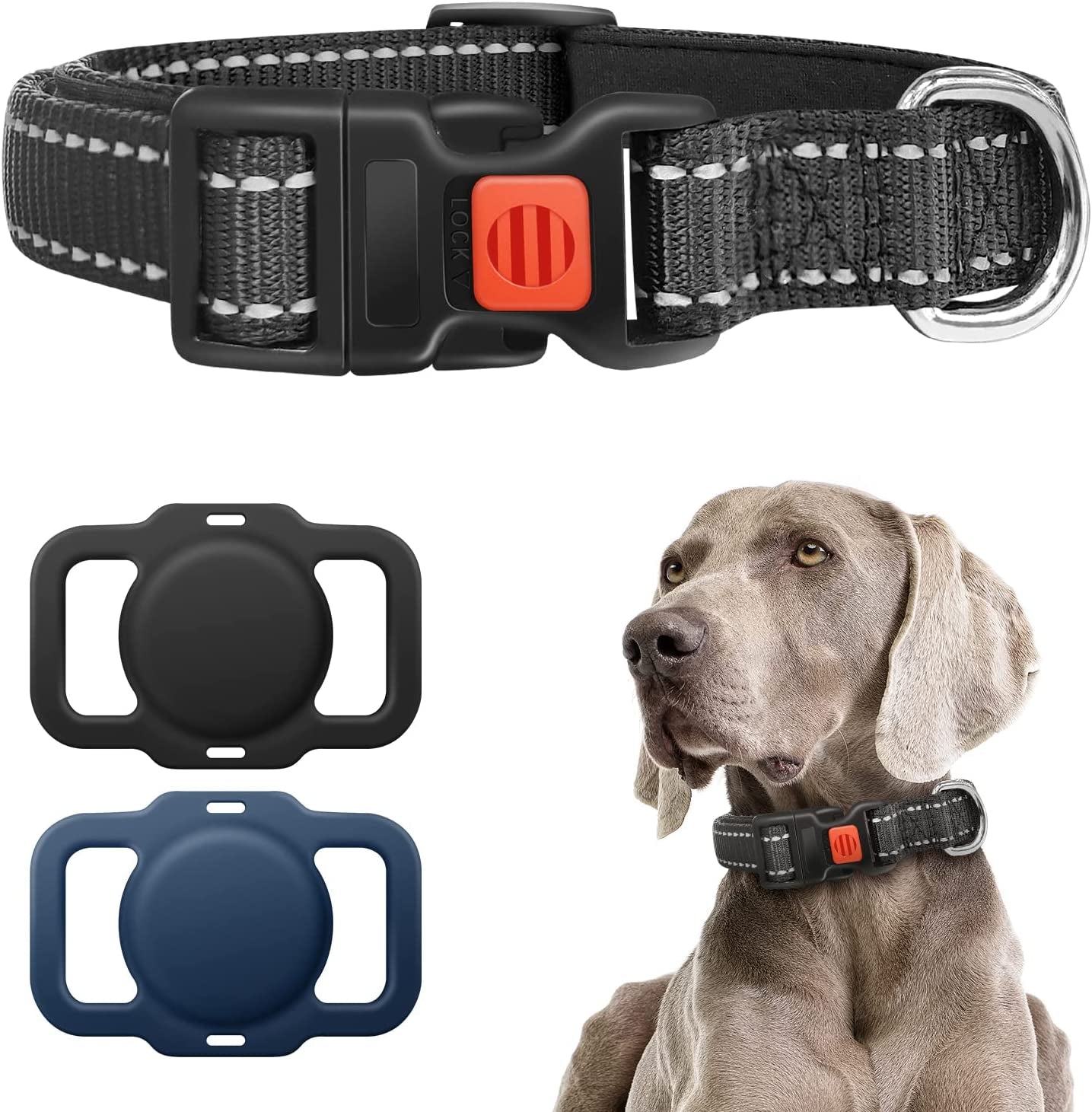 Airtag Dog Collar Holder, Protective Airtag Case for Dog Collar, Airtag Loop for GPS Dog Tracker, Dog Trackers for Apple Iphone, 2 Pack Airtag Pet, Dog Airtag Holder