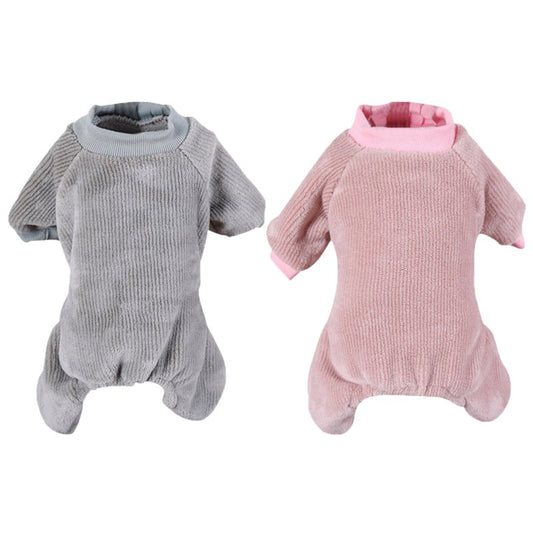 Popvcly 2 Pack Dog Pajamas Flannel Dog Onesie Warm Pet Clothes Soft Dog Pjs Dog Apparel Dog Jumpsuit Jammies with Legs for Pet Dog Cat, Gray+Pink, L Animals & Pet Supplies > Pet Supplies > Dog Supplies > Dog Apparel Popvcly L Gray+Pink 