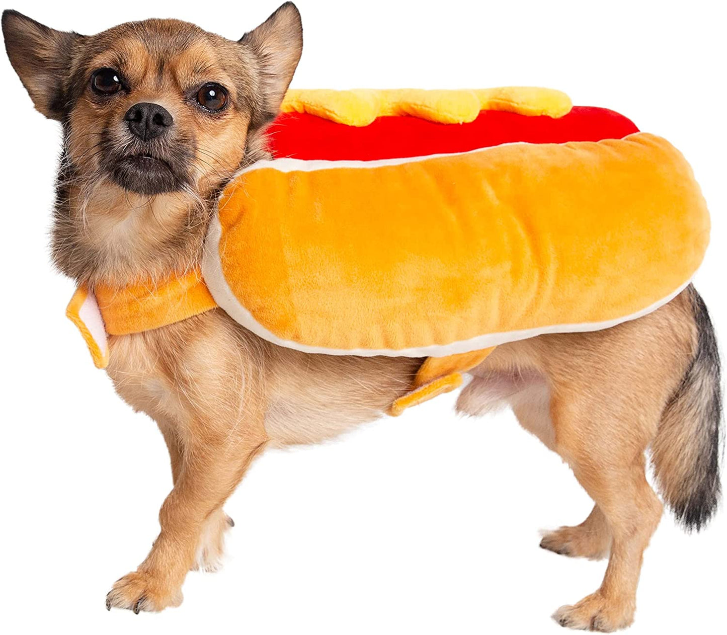 Pet Krewe Hot Dog Costume for Cats and Dogs | Large Pet Wiener Costume for Dogs 1St Birthday, National Cat Day & Celebrations | Halloween Outfit for Small and Large Cats & Dogs Animals & Pet Supplies > Pet Supplies > Dog Supplies > Dog Apparel Pet Krewe Small  