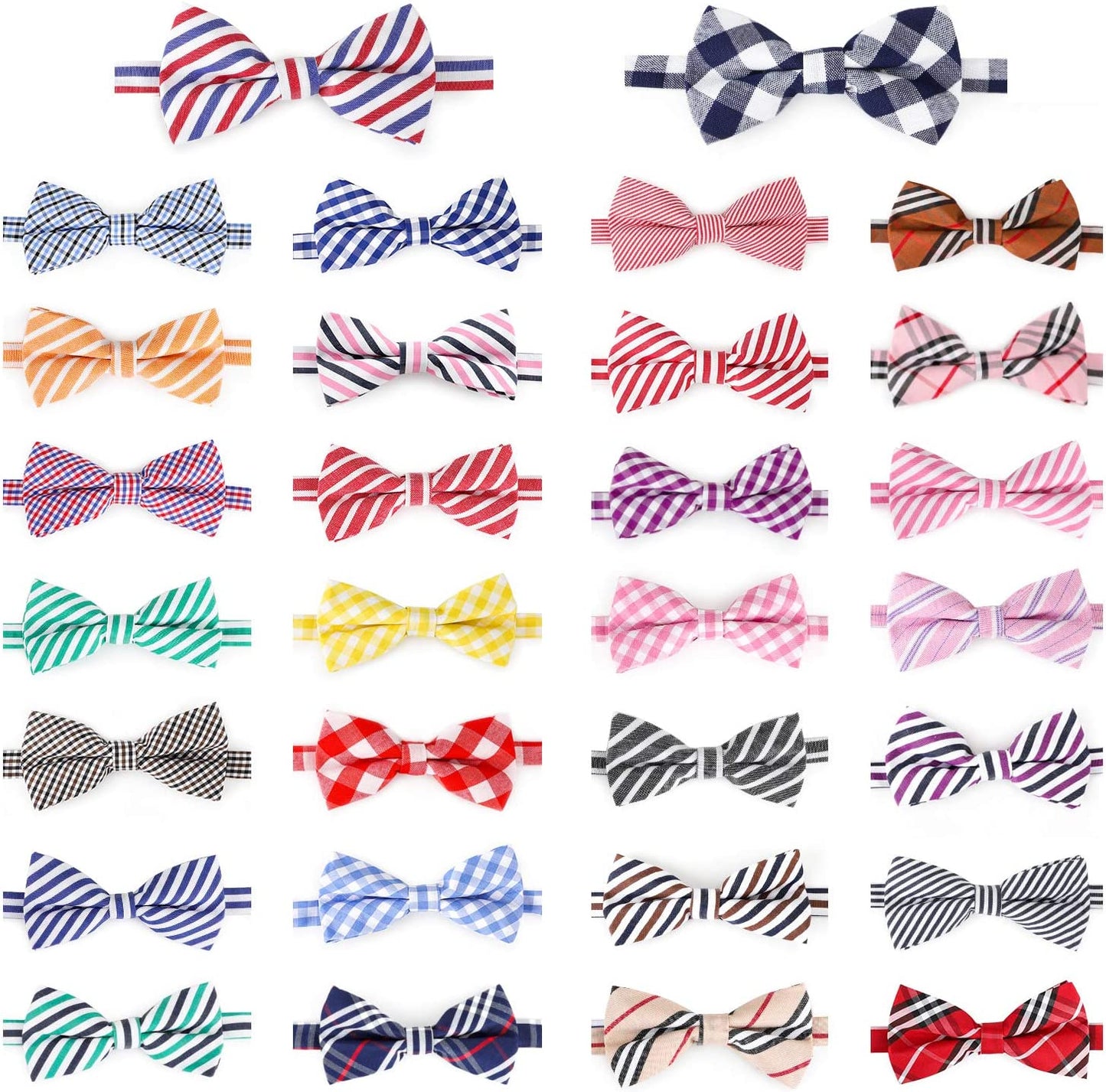 Bowties for Dogs, 30 PCS Segarty Dog Bow Ties with Adjustable Collar, Grooming Bows Ties, Bulk Puppy Bow Ties for Small Medium Girl Boy Dogs Cats Christmas Neck Tie Valentine Holiday Dog Ties Animals & Pet Supplies > Pet Supplies > Dog Supplies > Dog Apparel Segarty Plaid  