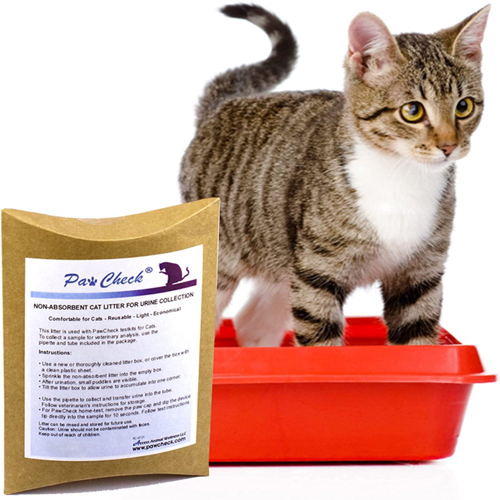 Pawcheck Cat Litter for Urine Collection - Reusable and Non-Absorbent Cat Urine Collection Home Kit Intended to Monitor Cat Health Animals & Pet Supplies > Pet Supplies > Cat Supplies > Cat Litter Pawcheck   