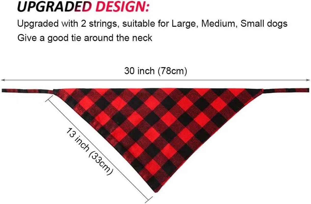 Deedose Dog Bandana 2 Pack Red and Black Plaid Pet Kerchief Triangle Bibs Scarf for Large Medium Small Dogs Puppy Thanksgiving Birthday Party Daily Use Animals & Pet Supplies > Pet Supplies > Dog Supplies > Dog Apparel Deedose   