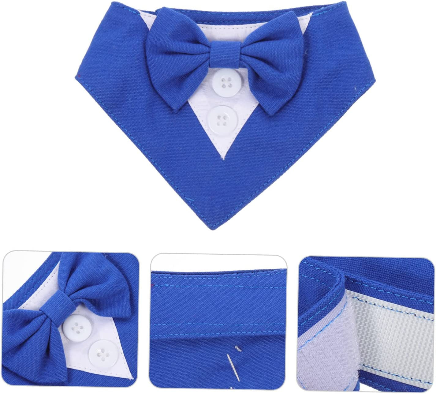 Balacoo 4Pcs Decor Neck Tuxedo Collar Pet Bib Blue Formal Costume Suit Accessory with Puppy Cat Neckerchief Cosplay Medium Neckwear Party Tie Towel Adjustable Bow Dog Saliva Large Xs Animals & Pet Supplies > Pet Supplies > Dog Supplies > Dog Apparel Balacoo   