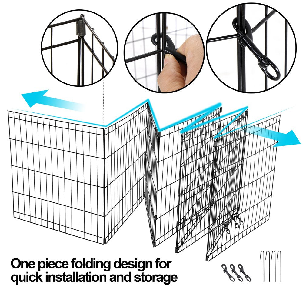 Homgarden 24-Inch Height Pet Playpen 8 Folding Panel Exercise Dog Fence Indoor Outdoor Animals & Pet Supplies > Pet Supplies > Dog Supplies > Dog Kennels & Runs HomGarden   