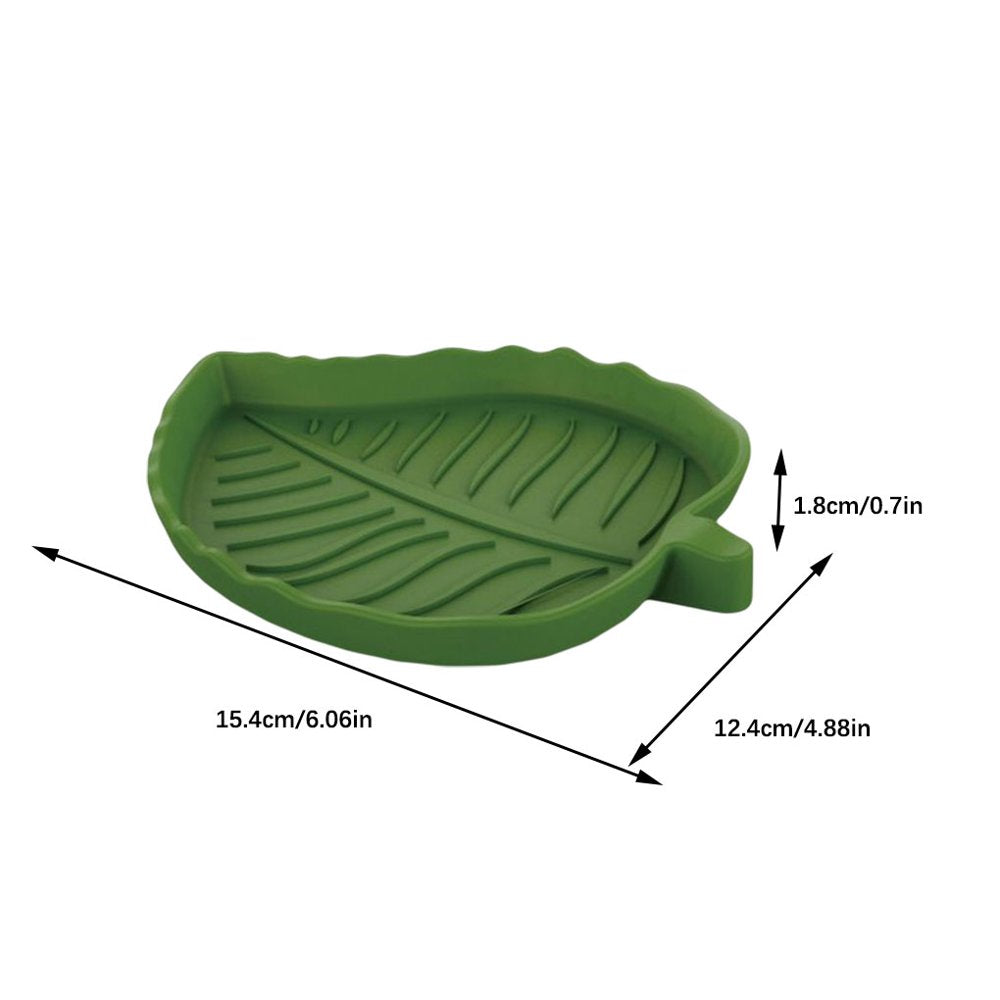 Tureclos Reptile Water Food Feeder Leaf-Shape Safety Smooth Surface Crawler Bowl Multi-Functional Feeding Basin Amphibians Pet Supplies Animals & Pet Supplies > Pet Supplies > Reptile & Amphibian Supplies > Reptile & Amphibian Food TureClos   