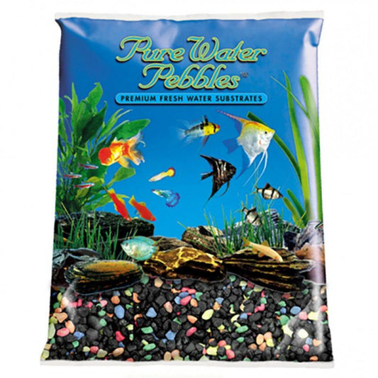 Pure Water Pebbles Aquarium Gravel - Black Beauty Pebble Mix 5 Lbs (3.1-6.3 Mm Grain)
