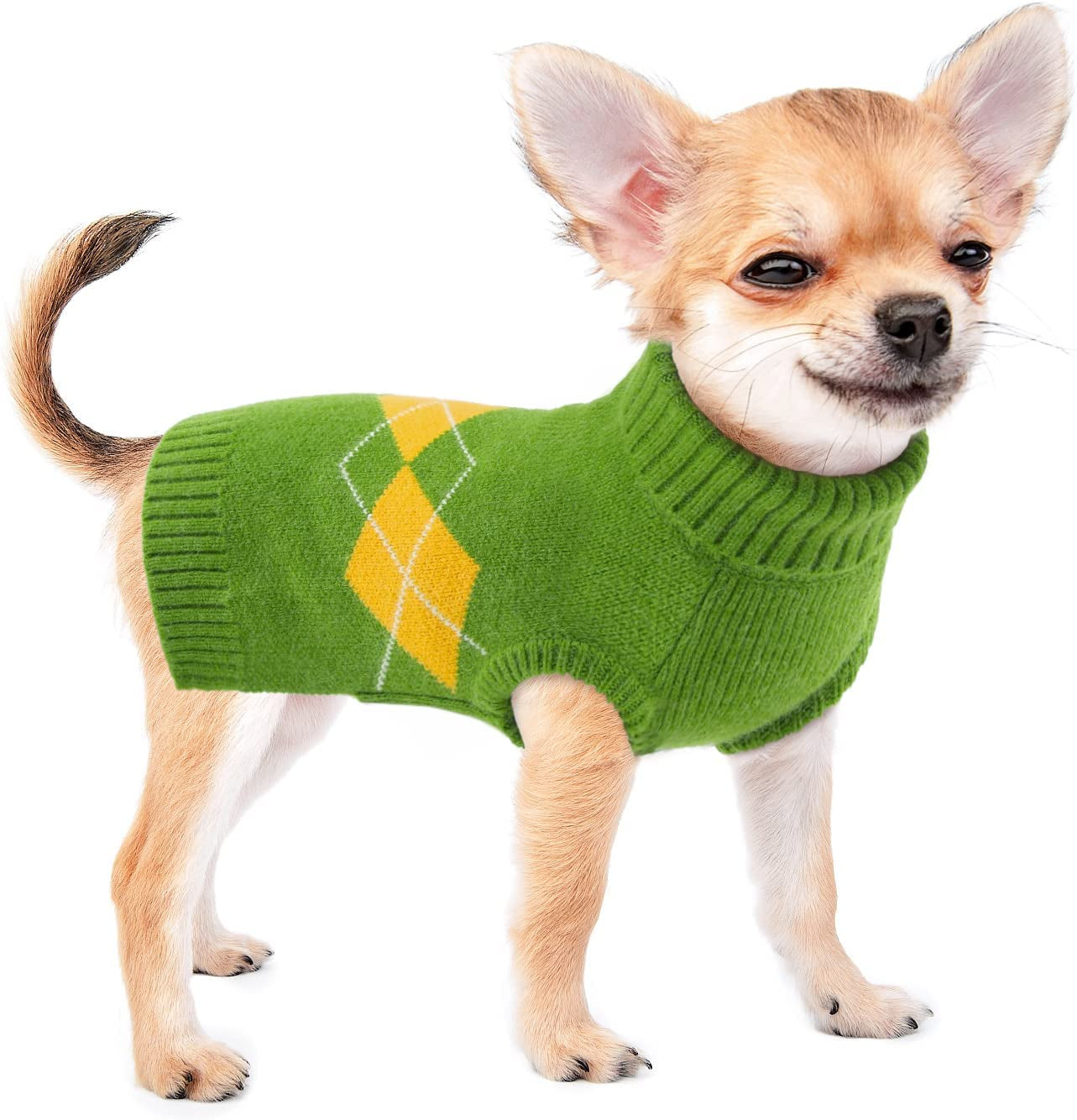 ALAGIRLS Winter Dog Sweater Warm Puppy Clothes,Classic Turtleneck Plaid Cat Sweater,Pullover Christmas Holiday Pet Outfits Apparel for Large Dogs,Pink L Animals & Pet Supplies > Pet Supplies > Dog Supplies > Dog Apparel ALA Green Small 