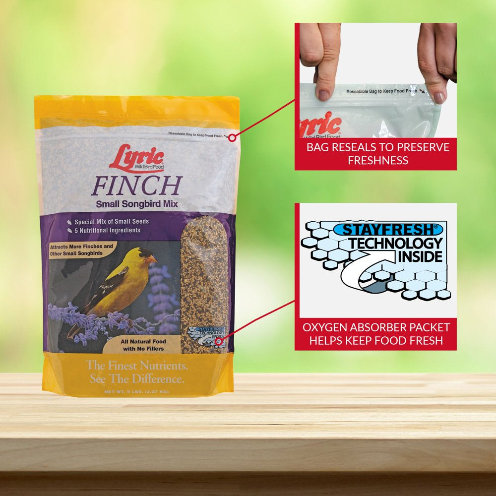 Lyric Finch Wild Bird Seed, Small Songbird Bird Finch Food, 5 Lb. Bag Animals & Pet Supplies > Pet Supplies > Bird Supplies > Bird Food Lebanon Seaboard Corporation   