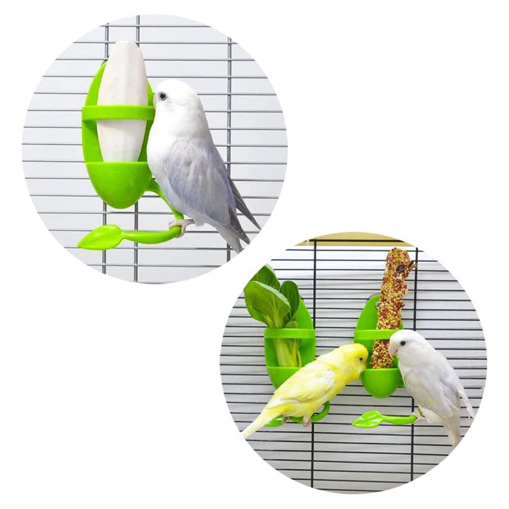 Kreigaven 2 Pcs Bird Cuttlebone Holder Bird Cage Bowl Stand Food Holder with 2 Pcs Cuttlebone for Bird Parrot Budgie Conure (4.7-5.5 Inch) Animals & Pet Supplies > Pet Supplies > Bird Supplies > Bird Cages & Stands Kreigaven   