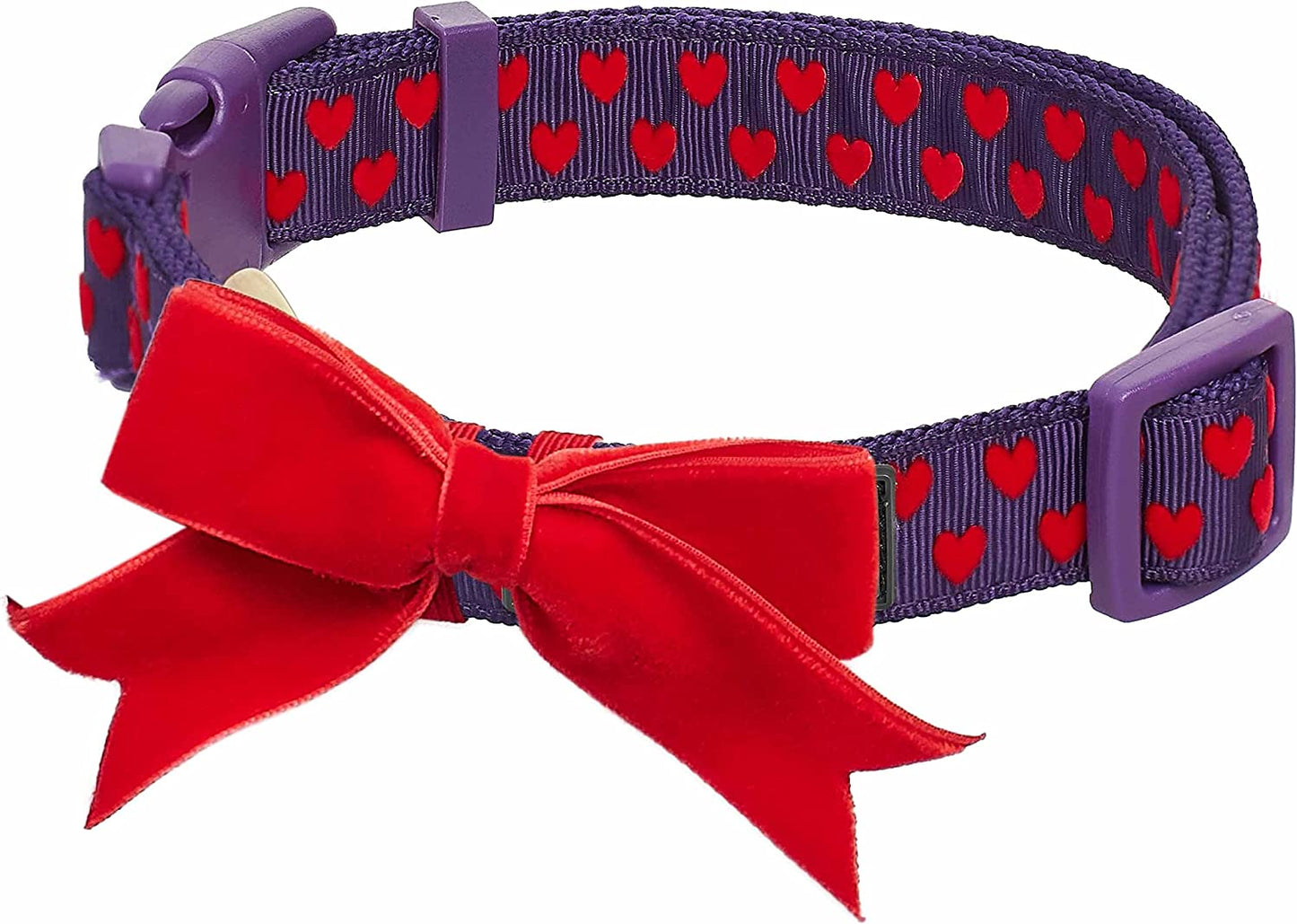 Blueberry Pet Heart Flocking Dog Collar Valentine’S Day Adjustable Collars with Velvety Bowtie for Medium Dogs, Mint Green, Neck 14.5"-20" Animals & Pet Supplies > Pet Supplies > Dog Supplies > Dog Apparel Blueberry Pet Flocking Print - Gothic Grape Medium 