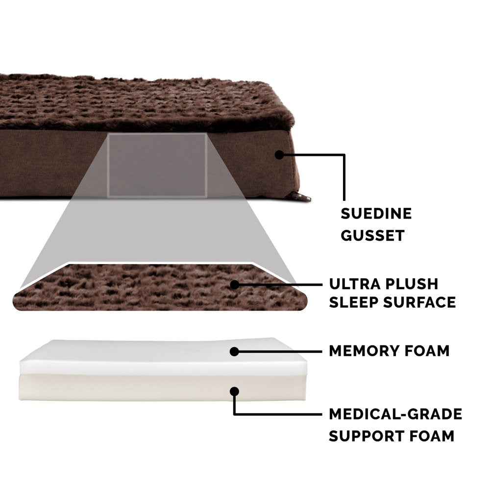 Furhaven Pet Products | Deluxe Memory Foam Ultra Plush Mattress Pet Bed for Dogs & Cats, Chocolate, Jumbo Animals & Pet Supplies > Pet Supplies > Cat Supplies > Cat Beds FurHaven Pet   