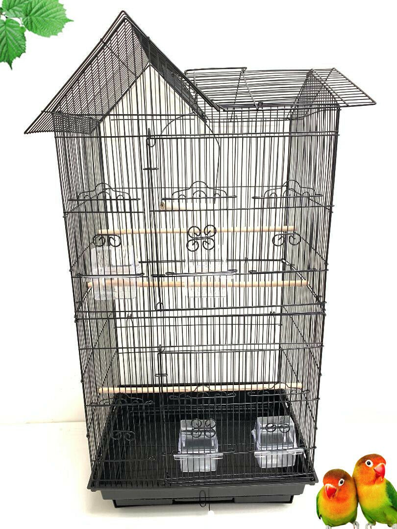 Large Pagoda House Style Bird Flight Rolling Stand Cage with Breeding Nest Doors for Aviaries Budgies Canaries Parakeets Cockatiels Lovebirds Finches Animals & Pet Supplies > Pet Supplies > Bird Supplies > Bird Cages & Stands Mcage   