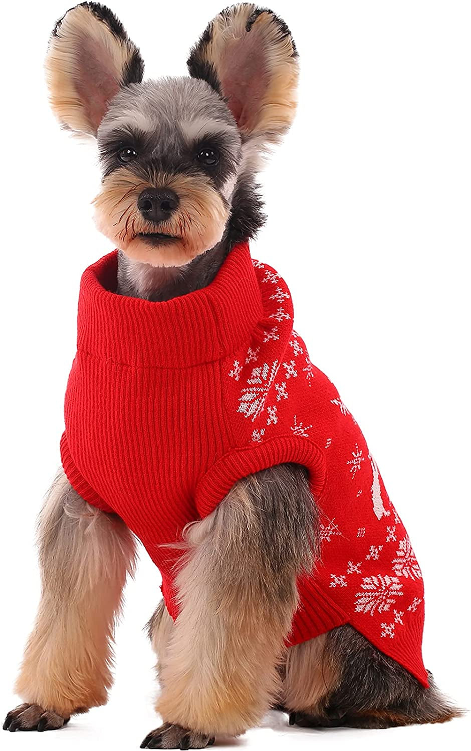 Kuoser Dog Sweater Pullover Knitwear, Dog Christmas Sweaters Classic Plaid Cable Knitted Wear, Dog Turtleneck Puppy Cold Weather Clothes for Small Medium Dogs Animals & Pet Supplies > Pet Supplies > Dog Supplies > Dog Apparel Kuoser Reindeer Small (Pack of 1) 