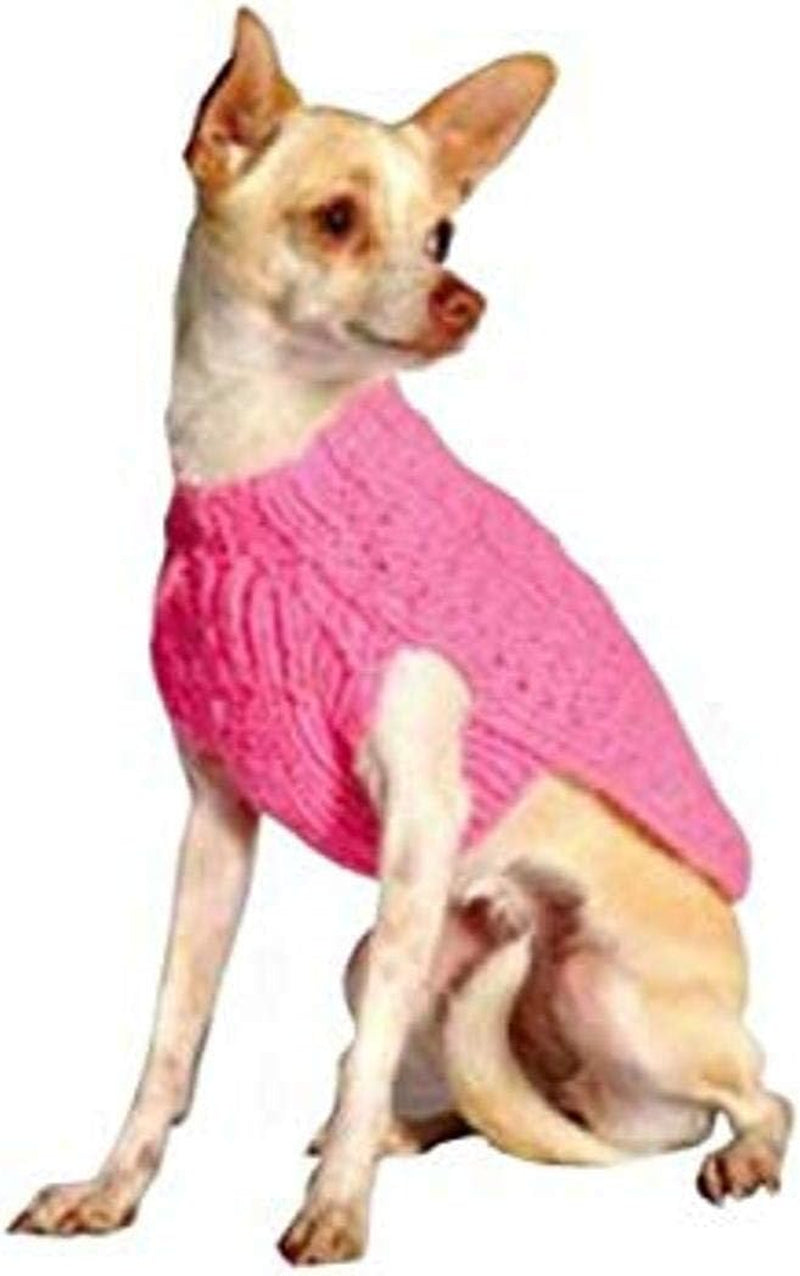 Chilly Dog Pink Cable Dog Sweater, Xx-Small Animals & Pet Supplies > Pet Supplies > Dog Supplies > Dog Apparel Chilly Dog XX-Small  