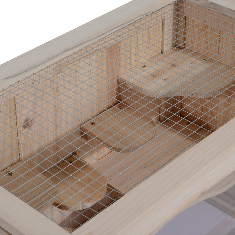 Pawhut 2-Level Hamster Cage & Small Animal Habitat for Rabbits, Guinea Pigs, & Chinchillas with Openable Roof & Window Animals & Pet Supplies > Pet Supplies > Small Animal Supplies > Small Animal Habitats & Cages Aosom LLC   