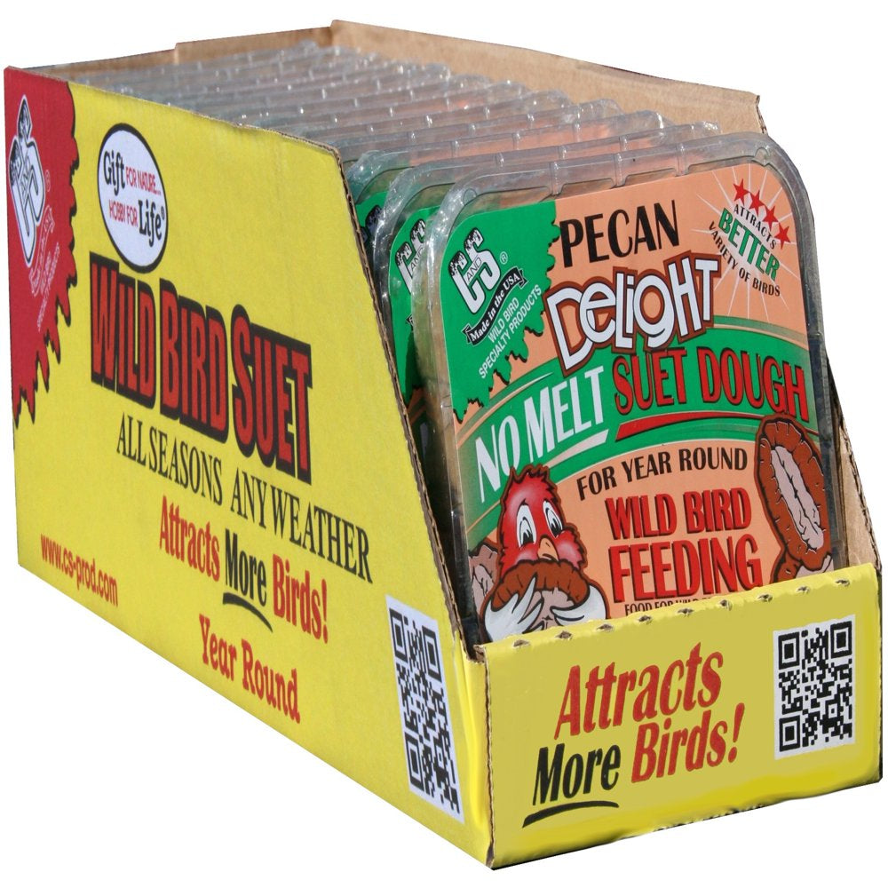 C&S Pecan Delight No Melt Suet Dough, 11.75 Oz, Wild Bird Food, 12 Pack Animals & Pet Supplies > Pet Supplies > Bird Supplies > Bird Treats C&S Products Company   