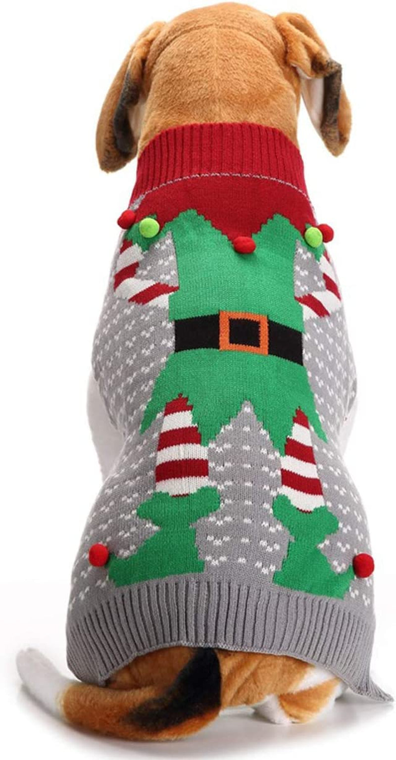 Mogoko Cute Dog Cat Ugly Christmas Sweater，Pet Fleece Xmas Sweater Warm Clothes for Winter Cold Weather（Xl Size） Animals & Pet Supplies > Pet Supplies > Dog Supplies > Dog Apparel Mogoko 11.0" Neck Girth；14.1" Chest  