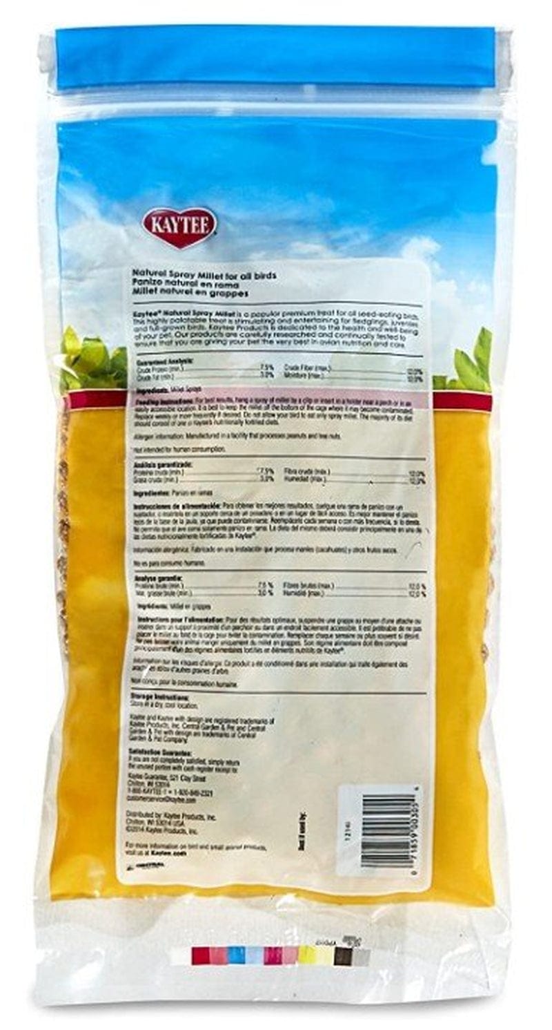 42 Oz (6 X 7 Oz) Kaytee Natural Spray Millet for All Birds Animals & Pet Supplies > Pet Supplies > Bird Supplies > Bird Treats Kaytee   