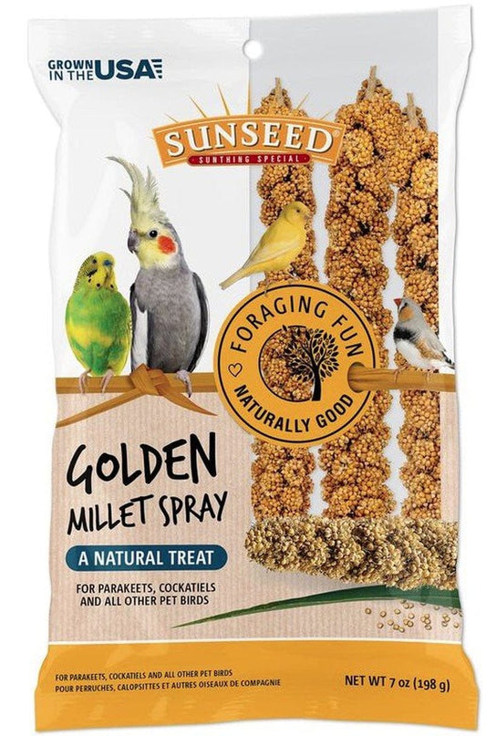 42 Oz (6 X 7 Oz) Sunseed Golden Millet Spray Natural Bird Treat