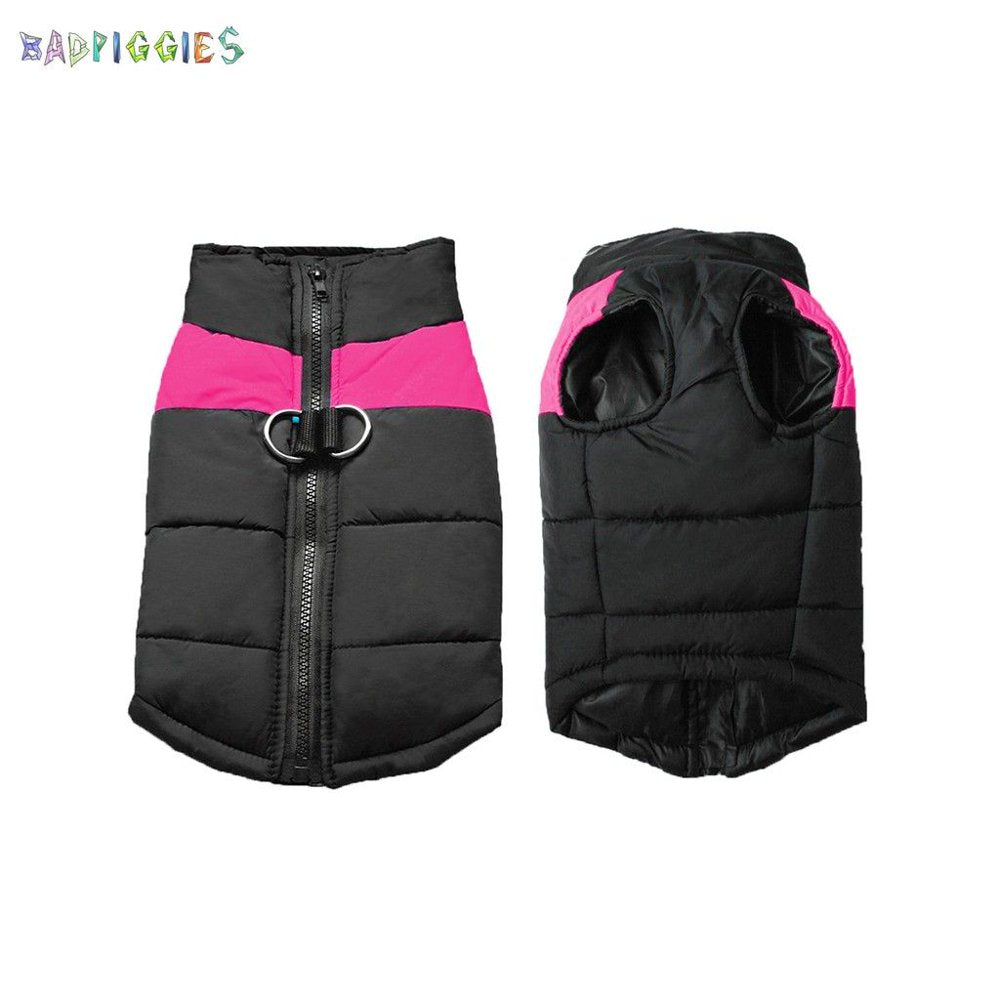 Badpiggies Waterproof Cold-Proof Dog Warm Vest Jacket Coat Winter Clothes for Small Medium Large Dogs Pets (M, Pink) Animals & Pet Supplies > Pet Supplies > Dog Supplies > Dog Apparel BadPiggies   