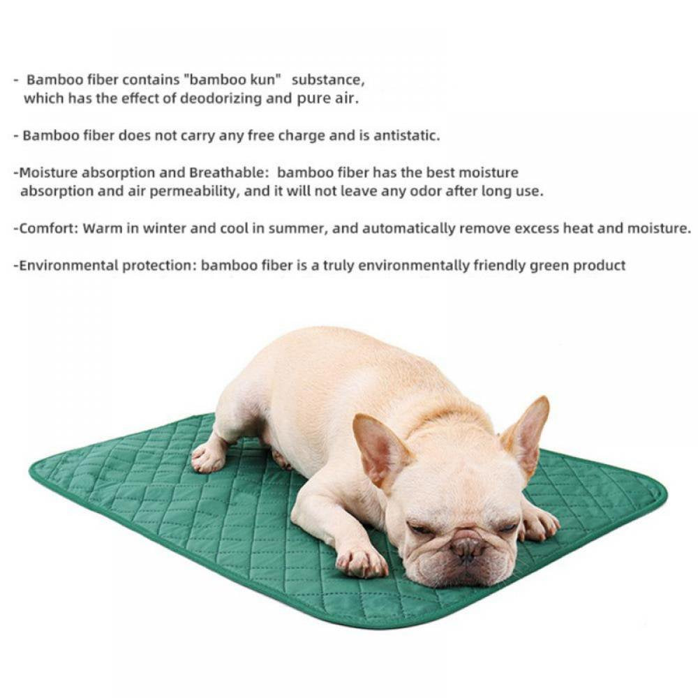 Natural Bamboo Fiber Waterproof Pet Pad and Bed Mat for Dog Reusable Washable Leak Proof Pee Pads for Dog Crates Less Cleanup Puppy Crate Training Soft Absorbent Protection Potty Mats Animals & Pet Supplies > Pet Supplies > Dog Supplies > Dog Diaper Pads & Liners Wisremt   