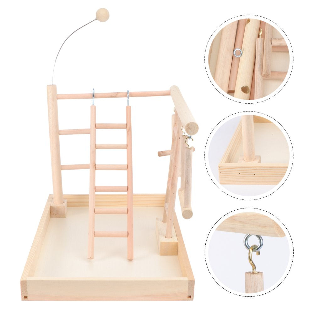 Frcolor Bird Toys Stand Parrot Cage Wood Swing Ladder Play Parrots Playstand Perch Training Conure Gym Playpen Exercise