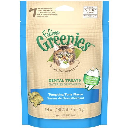 Feline Greenies Dental Natural Cat Treats, Tempting Tuna Flavor, 2.5 Oz. Pouch