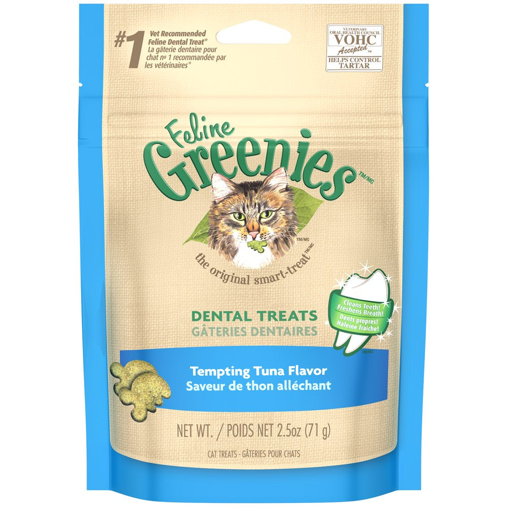 Feline Greenies Dental Natural Cat Treats, Tempting Tuna Flavor, 2.5 Oz. Pouch Animals & Pet Supplies > Pet Supplies > Cat Supplies > Cat Treats Mars Petcare   