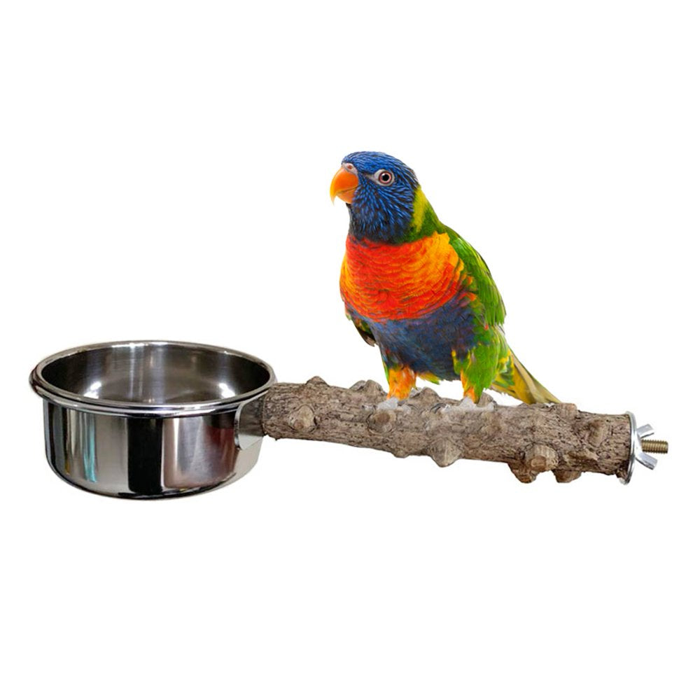 PROKTH Bird Cage Feeding Bowl Parrot Perch Stand with Food Water Bowl Animals & Pet Supplies > Pet Supplies > Bird Supplies > Bird Cages & Stands PROKTH   