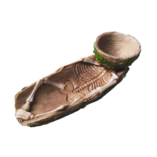 Skeleton Reptile Food Bowl Amphibian Pet Cage Rock Decoration Water Injection Humidification Function Bearded Dragon for Tank Accessories Animals & Pet Supplies > Pet Supplies > Reptile & Amphibian Supplies > Reptile & Amphibian Food HOMSOM   