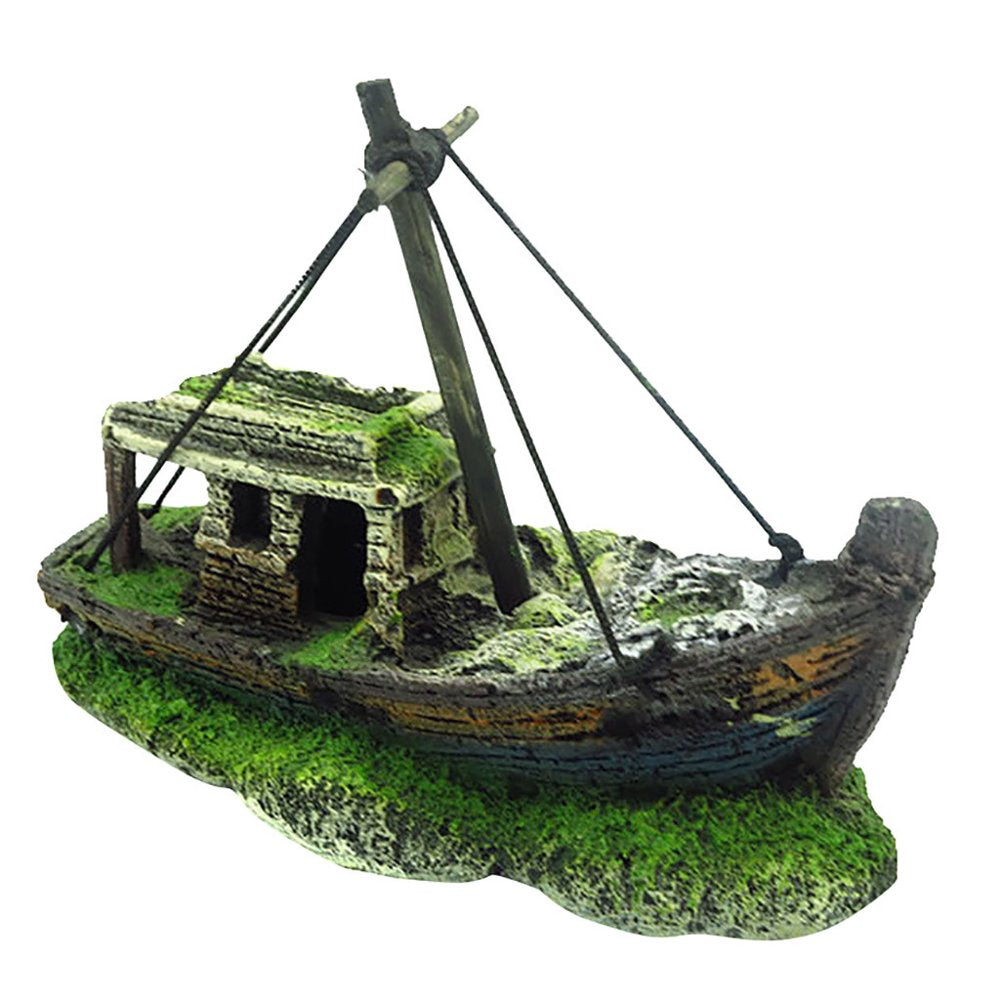 Mnycxen Aquarium Fish Tank Landscape Pirate Ship Wreck Ship Decor Resin Boat Ornament Aquarium Accessories Animals & Pet Supplies > Pet Supplies > Fish Supplies > Aquarium Decor Mnycxen   