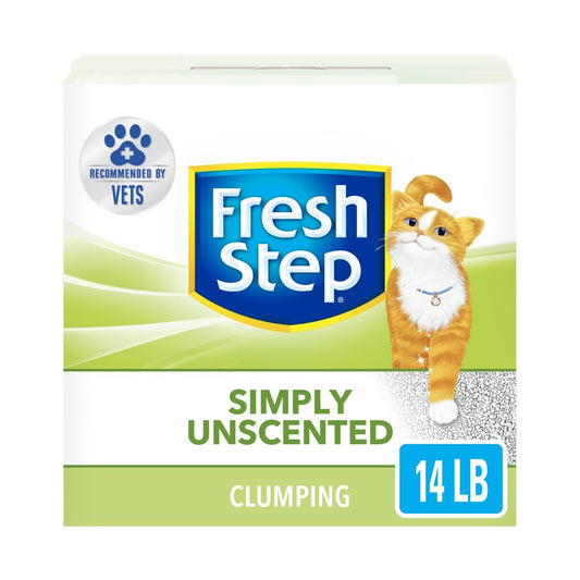 Fresh Step Simply Unscented Litter, Clumping Cat Litter, 14 Lbs (Packaging May Vary)