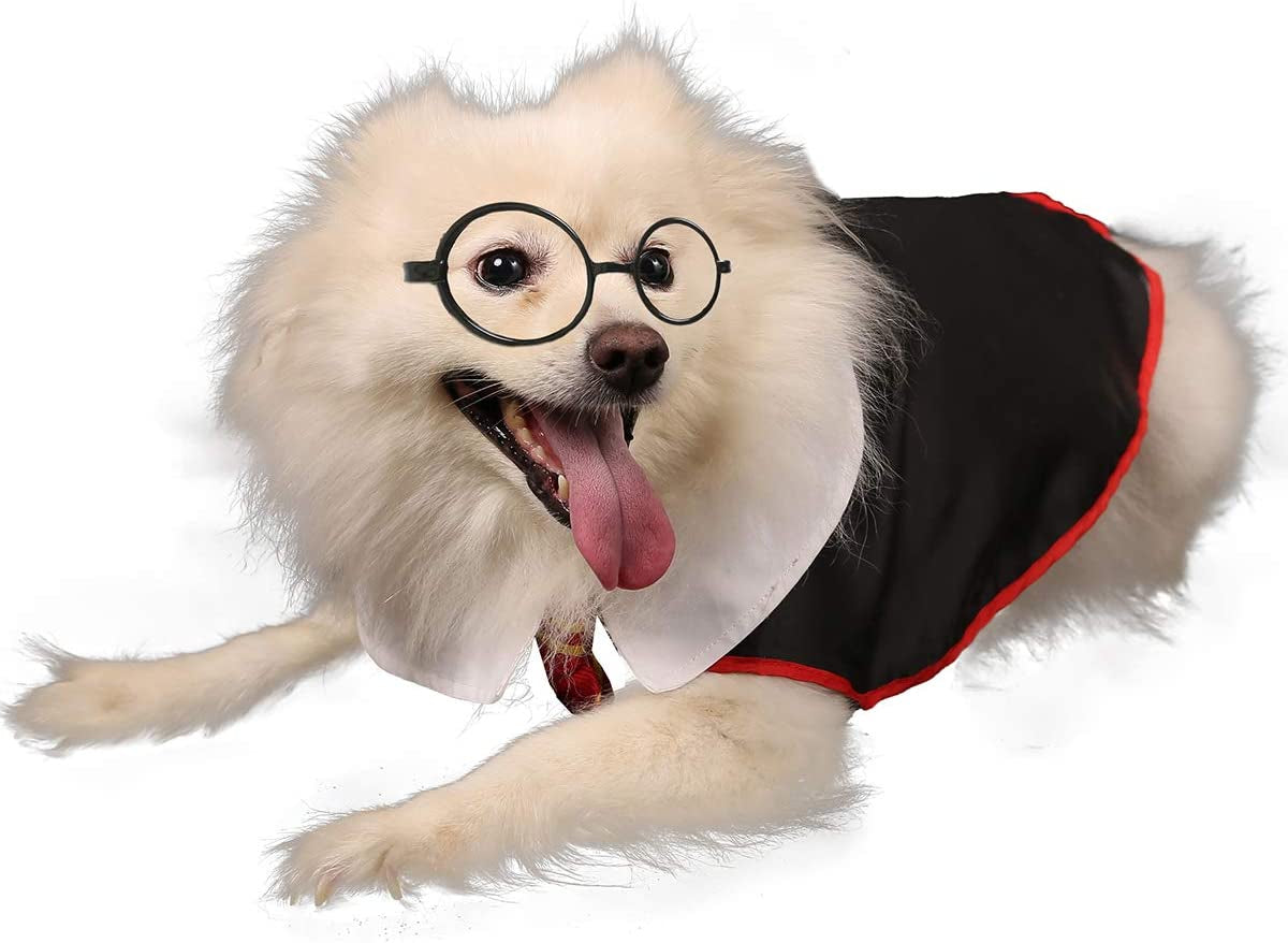 Coomour Dog Halloween Costume Pet Wizard Shirt Funny Cat Clothes for Dogs Cats Clothing with Glasses (Medium) Animals & Pet Supplies > Pet Supplies > Dog Supplies > Dog Apparel Coomour   