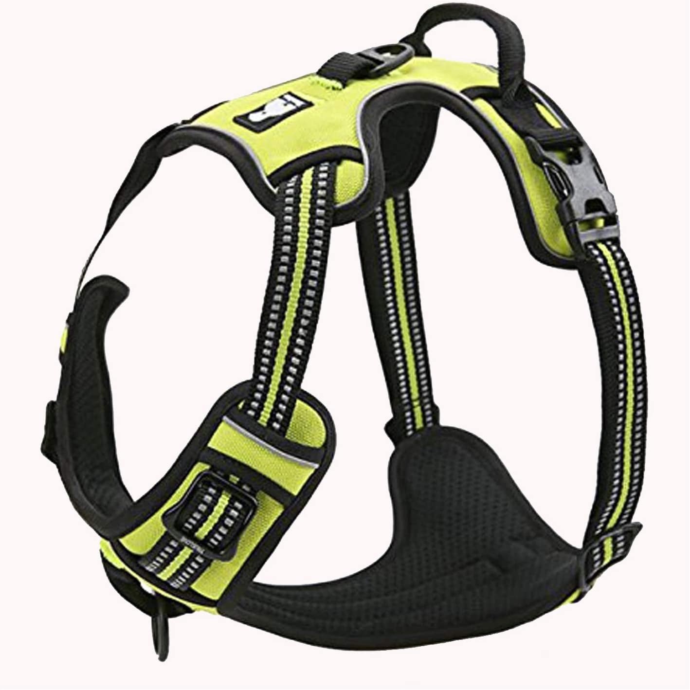 Truelove Dog Harness TLH5651 No-Pull Reflective Stitching Ensure Night Visibility, Outdoor Adventure Big Dog Harness Perfect Match Puppy Vest (Black,L) Animals & Pet Supplies > Pet Supplies > Dog Supplies > Dog Apparel JIN JIANG SHI PANG PO LUO SI XIE FU YOU XIAN GONG SI Neon Yellow X-Large 